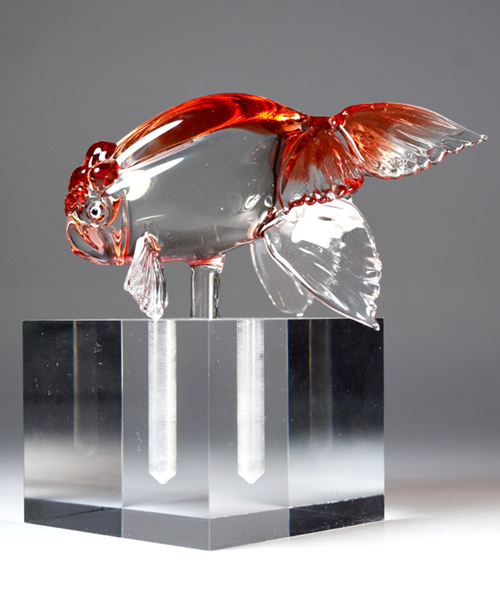 Goldfisch Glas Skulptur Goldfisch Glas Skulptur
